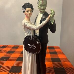 Martha Stewart Halloween Couple Figurine - White, Black, and Green